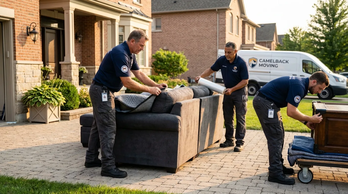 Large estate moving crew wrapping furniture in Willow Springs, MO