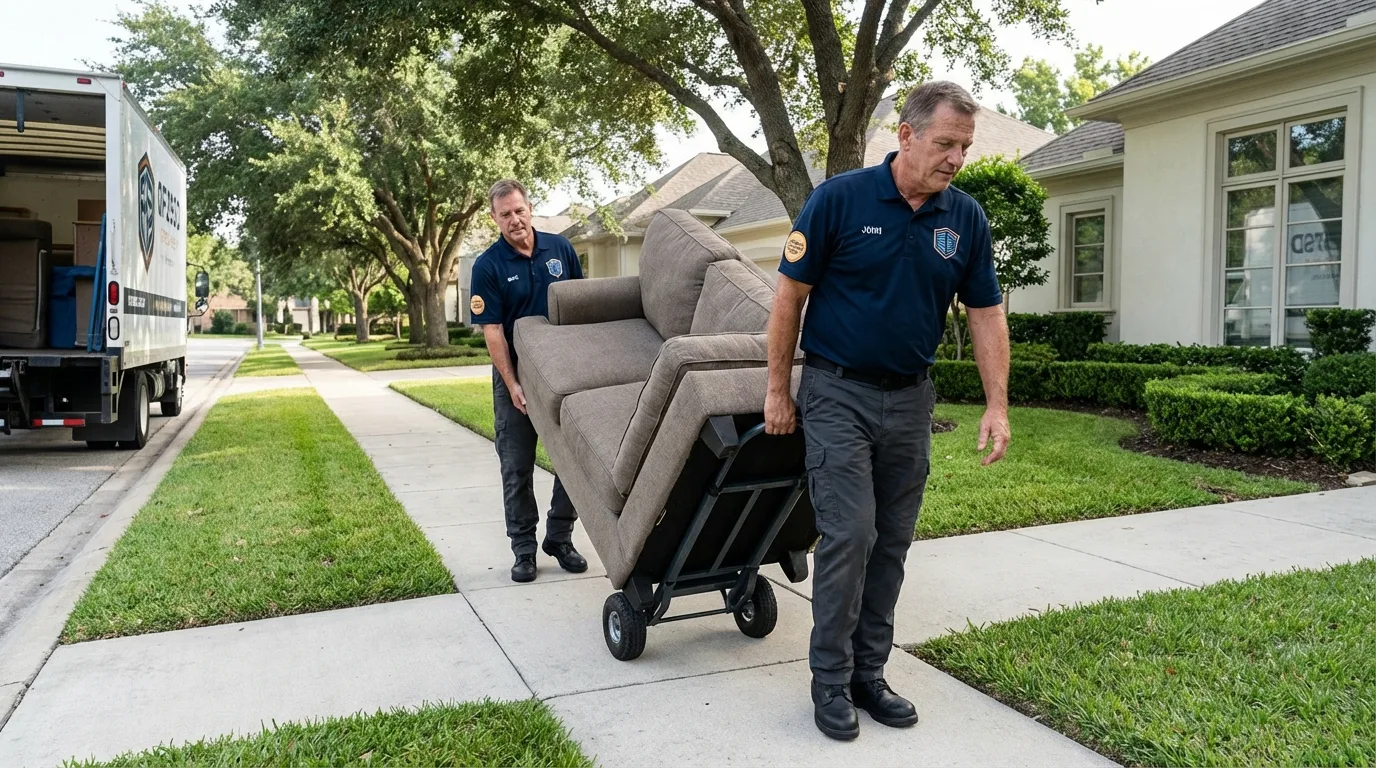 Local residential moving crew loading furniture in Willow Springs, MO